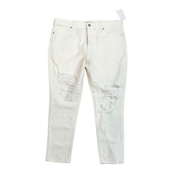 NEW! AFRM Distressed Mom Jeans – White, Size 33, NWT - Picture 2 of 4
